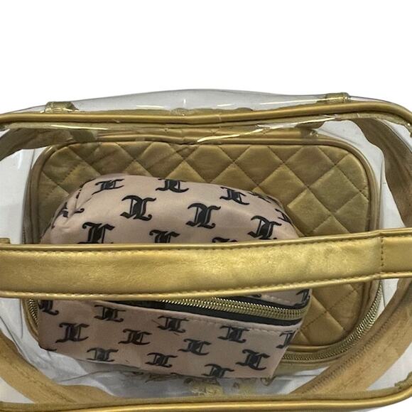 Juicy Couture, 3 Piece Nesting Logo Bags Travel Cosmetic Case - Picture 1 of 14